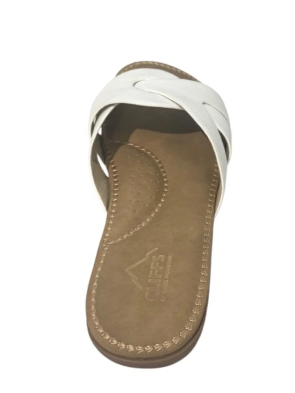 Cliffs by White Mountain Fortunate Women's White Wedge Slip On Slide 8.5 - NWB